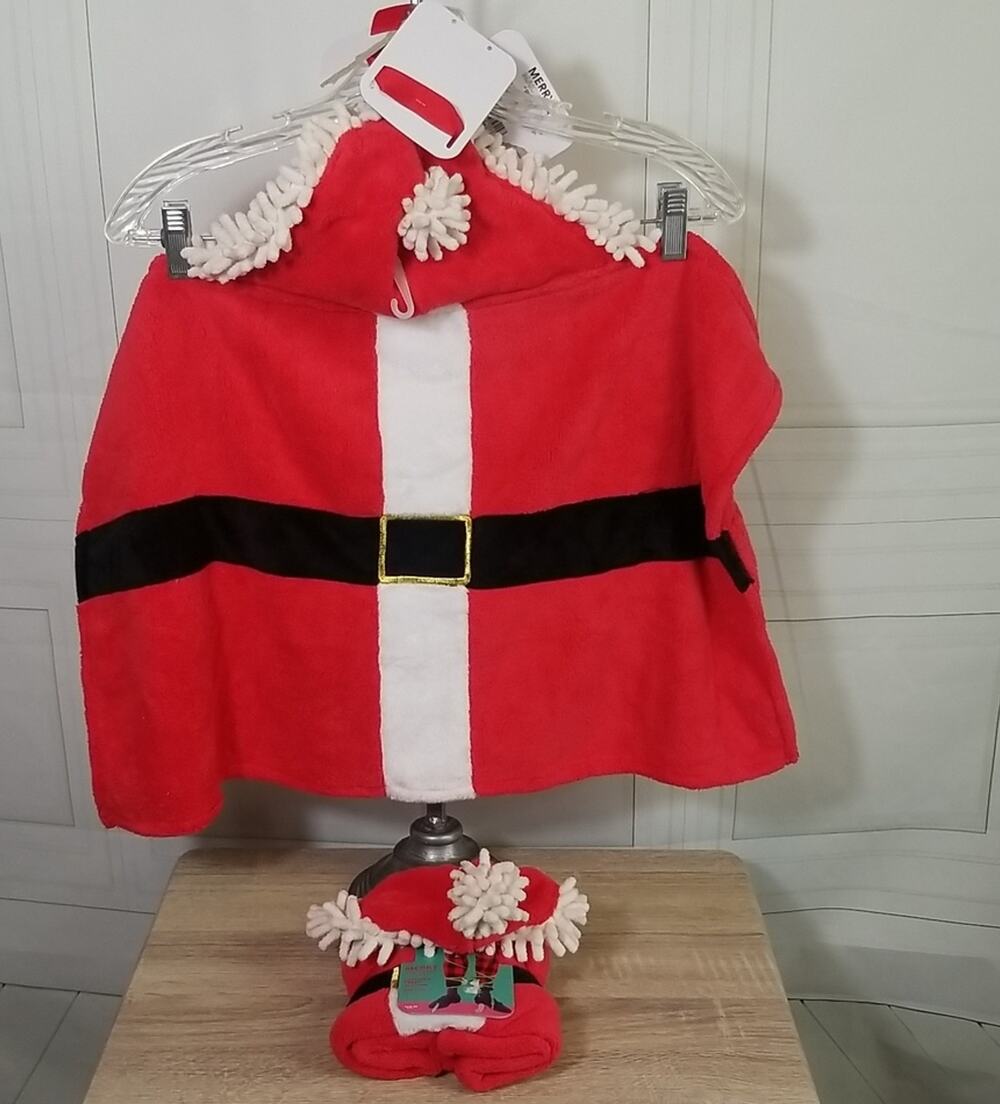 Merry Makings Santa Fleece Pet Bathrobe Size Small 24 X 16 inches